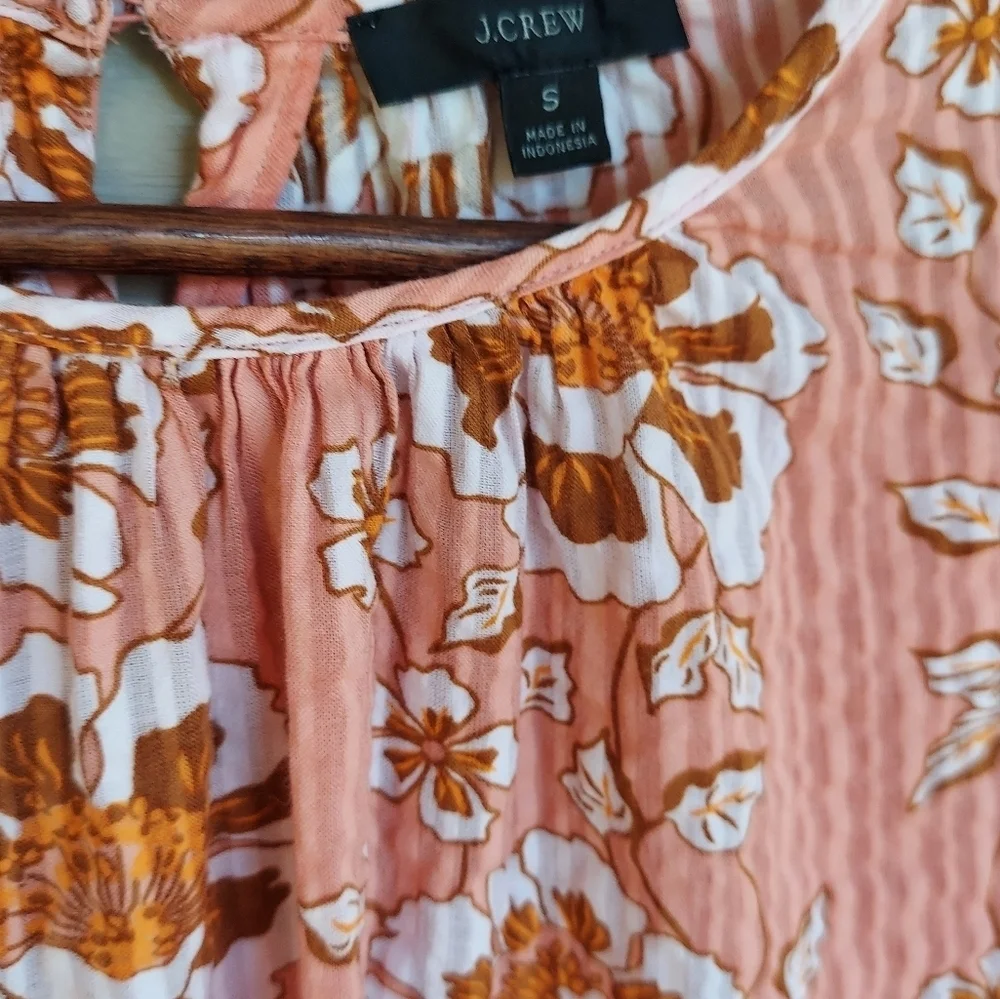 J Crew Ruffle Sleeve Climbing Floral Blouse